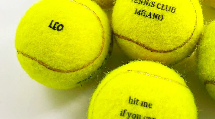 stampa su palline da tennis